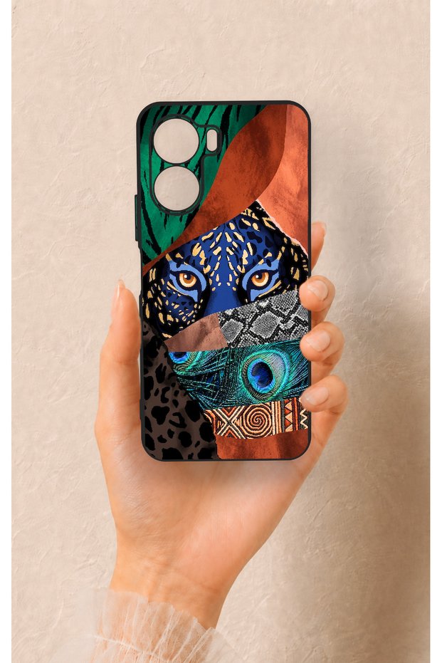 Vivo Y16 Compatible Amazon Tiger Patterned Silicone Case