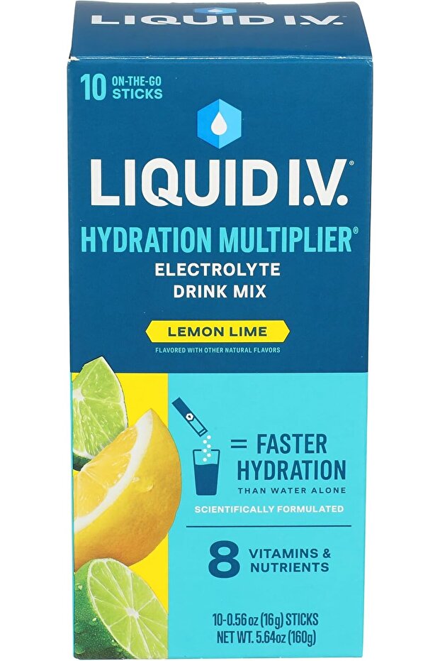 LIQUID IV Lemon Lime Hydration Drink Mix 10 Count, 0.56 OZ