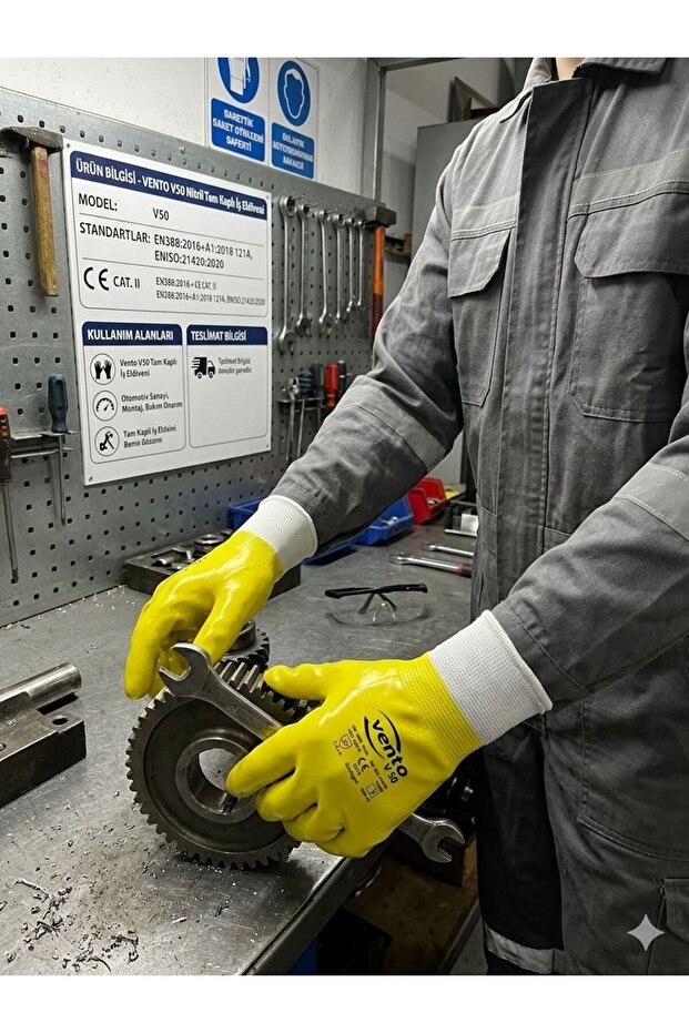 Vento V50 Mechanical Nitrile Fully Coated Work Gloves