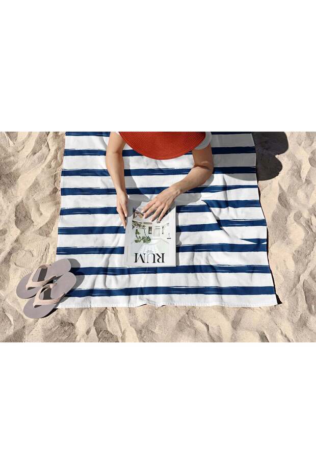 Blue Line Beach Towel