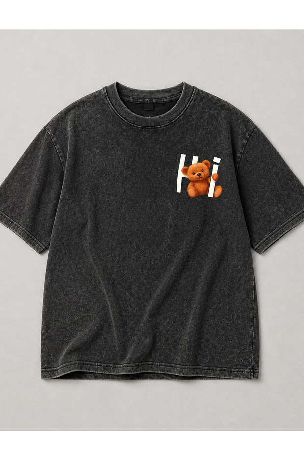 Acid Washed Oversize Unisex T-Shirt Washed Vintage Street Style Street Fashion Cotton Comfortable Fit Daily Wear T-Shirt