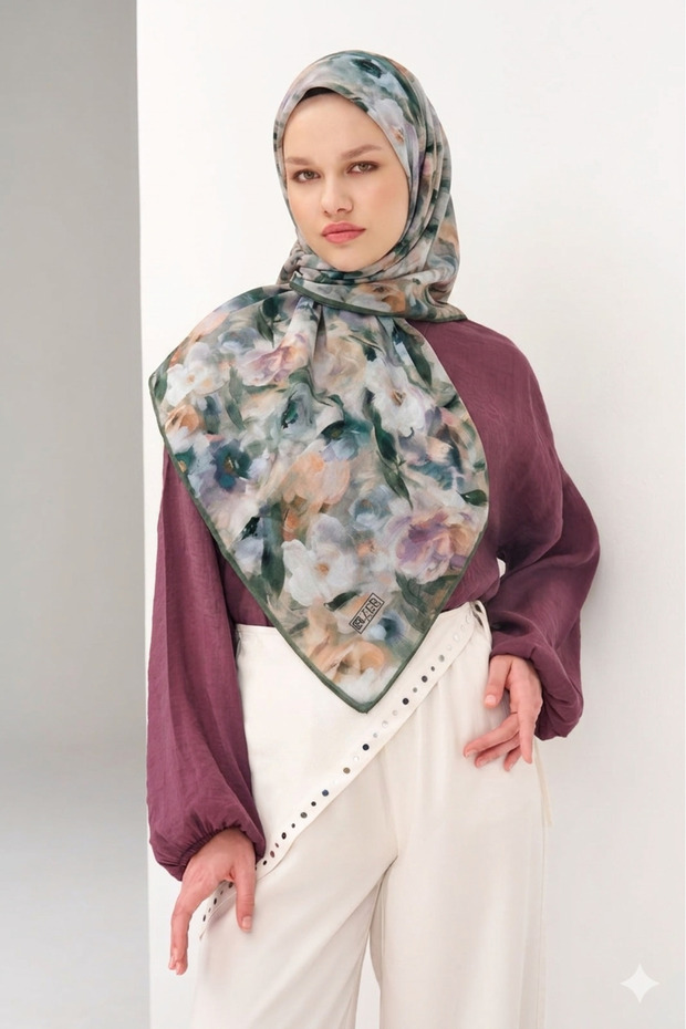 Organic Cotton Viscose Scarf Special Design Tie-Dye Floral Lightweight Stylish