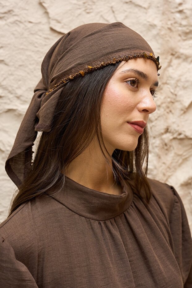 Brown Linen Bandana