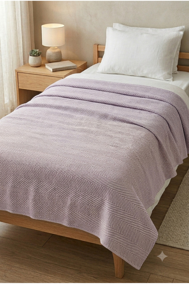 Cotton Woven Natural Single Pique-Bedspread165X215 Lila