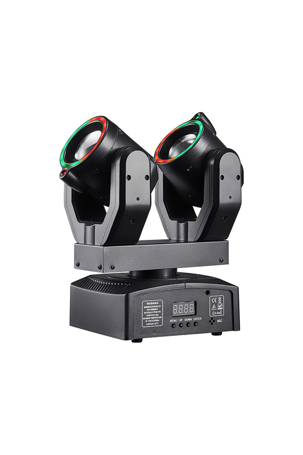 ضوء شعاعي متحرك برأسين جديد أسود بقابس أوروبي مع فتحة تحكم عن بعد DMX512 لحفلات الدي جي والديسكو