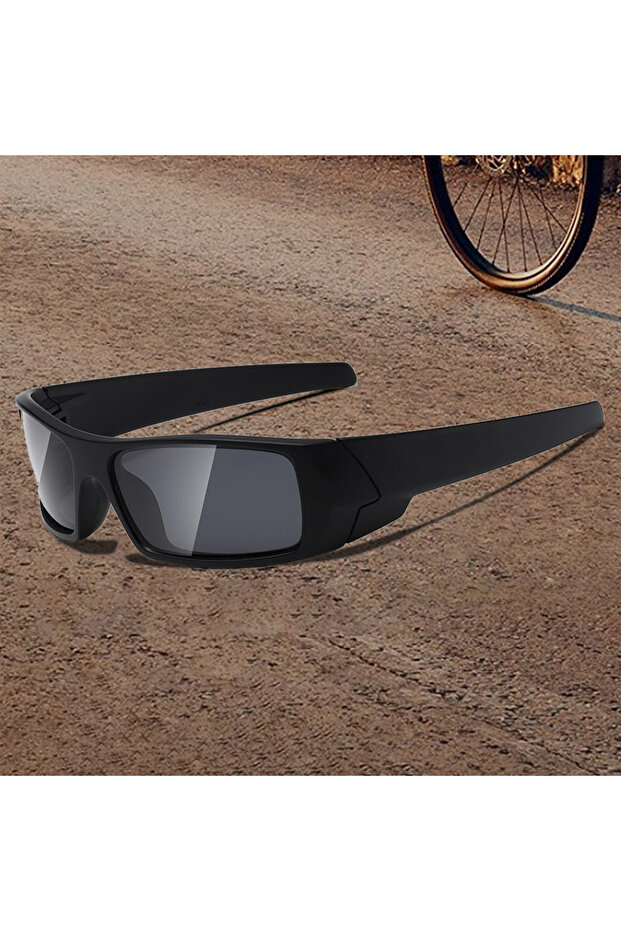 5243-Black Polarized Sunglasses for Men Womens Sports Men's Sunglasses Trendy Retro Rectangular Wrap