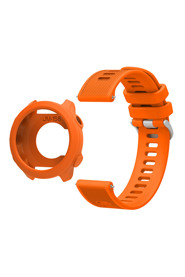 Forerunner 158 55 Orange Case Strap Silicone Strap For Forerunner 158 55 Replacement Watch Band + P