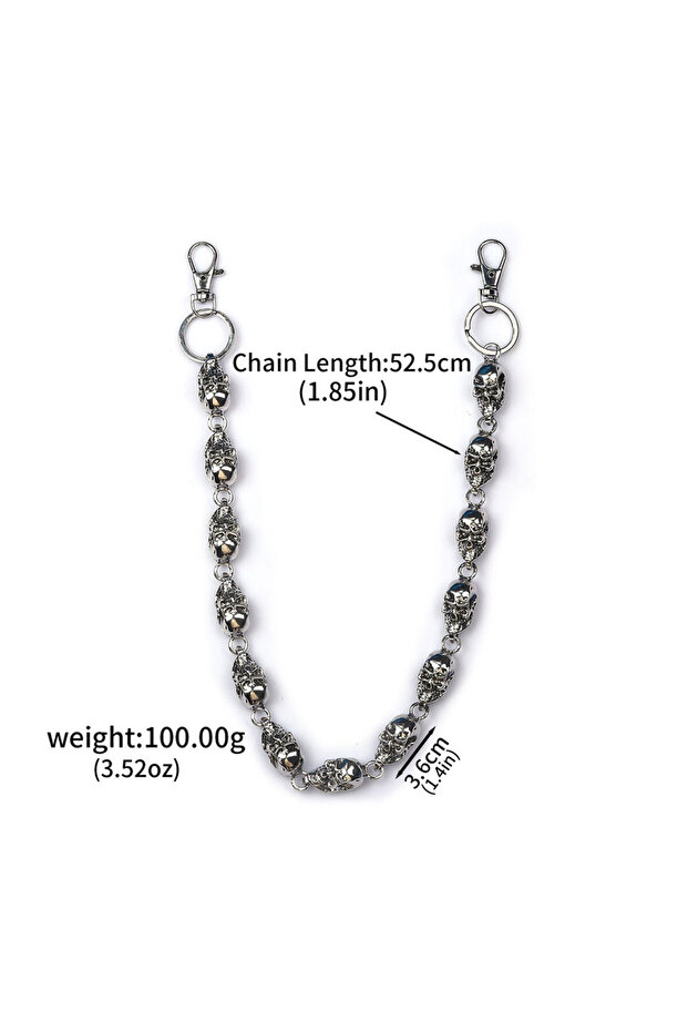 YL0010-02 Vintage Punk Skull Pants Heavy Waist Chain Men Cool Jeans Chain Keychain Wallet Gothic Bik
