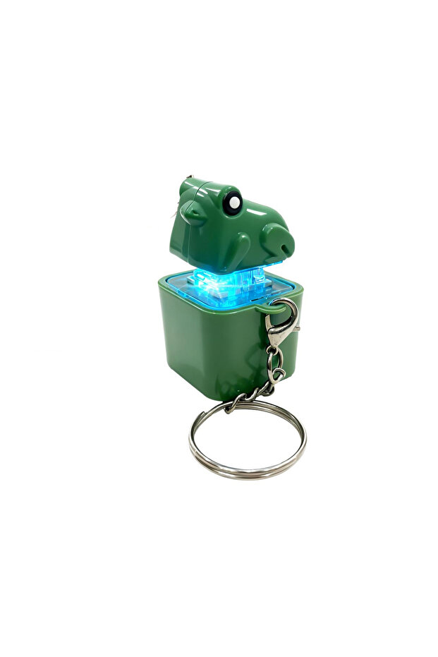 1pc Toy Keychain Rechargeable Frog Keychain with Sound & LED Lights, Funny Frog Keyboard Clicker Str