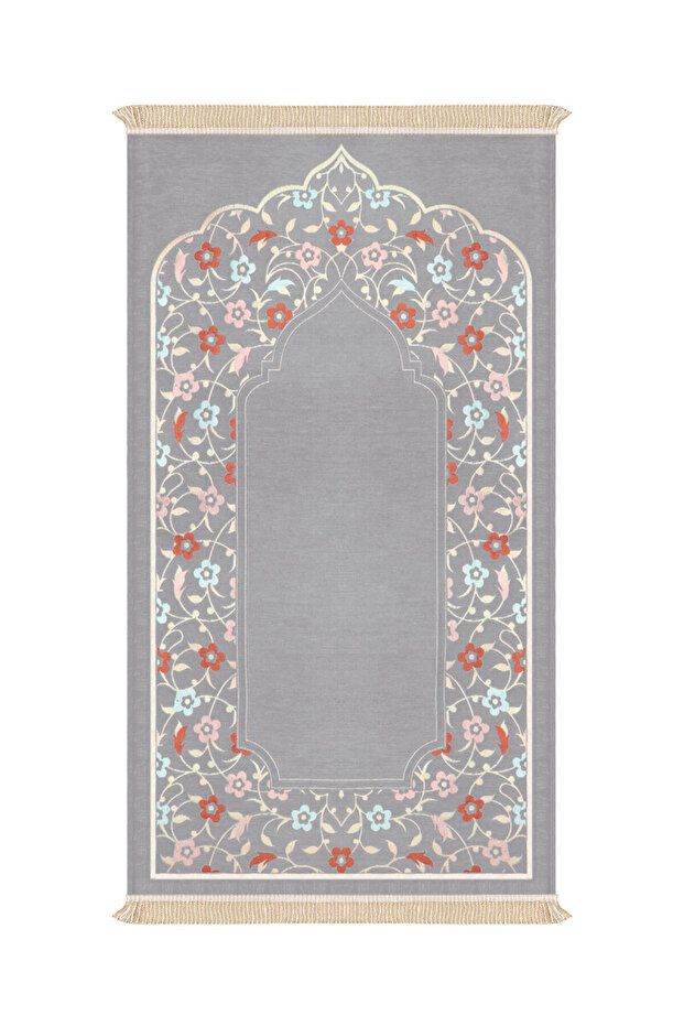 Gray Soft Pattern Sponge Special Woven Prayer Mat - 1