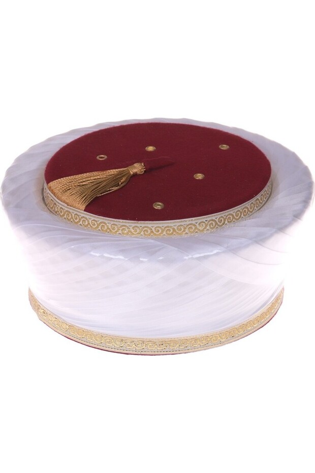 Sarık - İmam Sarık - Luxury Crossed Satin Sarık - Size 57 - İmam Hat - Mosque Sarık - Mescid Sarık -