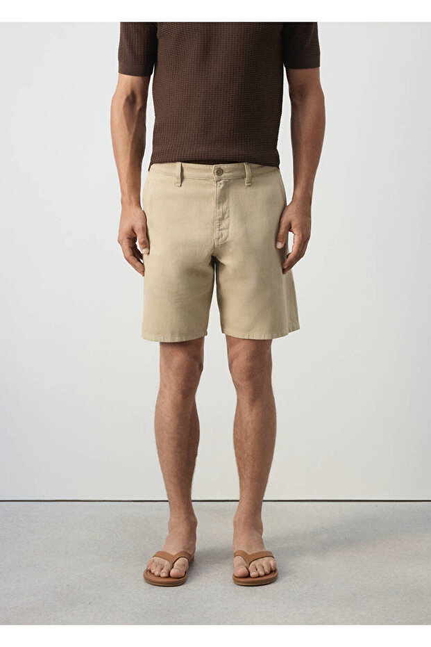 Regular fit jean bermuda şort