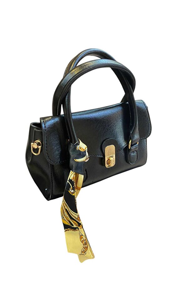 Stylish Bag with Fabulous Scarf Detail in Black