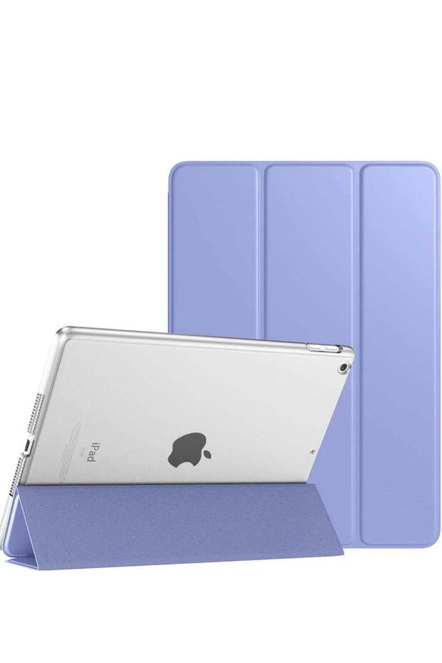iPad 10.2 Case - Slim Translucent Hard PC Protective Smart Cover with Stand - Lavender Purple