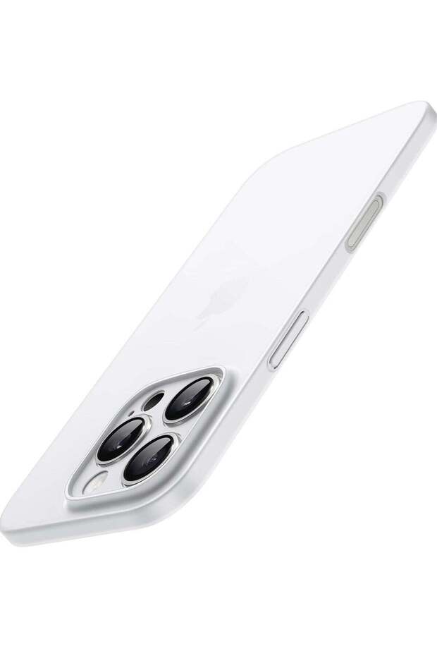 Ultra-Slim 0.35mm Case for iPhone 16 Pro Max (6.9 Inch) – Lightweight Matte Finish, Full Camera Lens Protection, Minimalist Hard Cover (White Titanium)