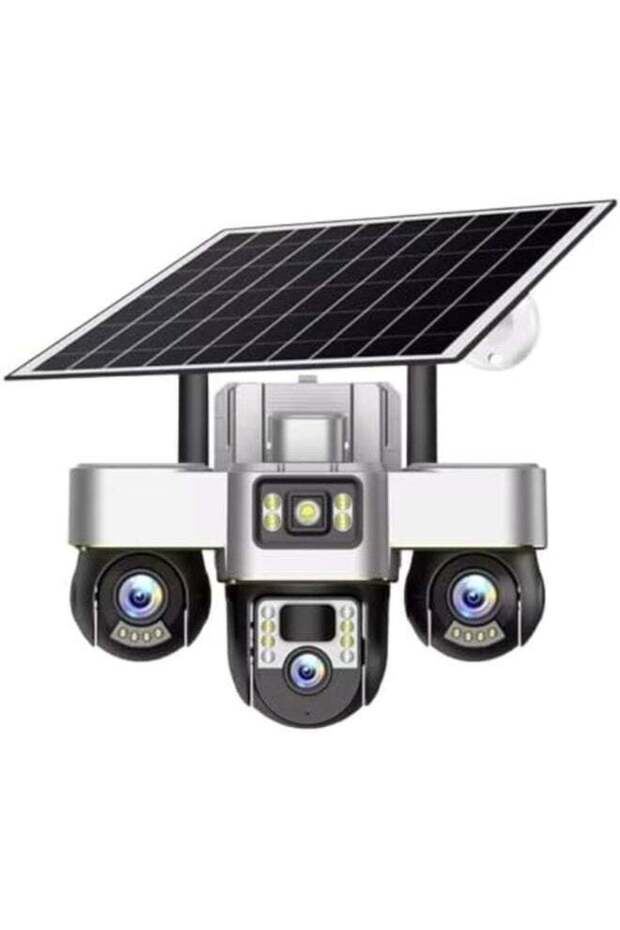 4G Solar-Powered Outdoor PTZ Security Camera with 3-Lens System