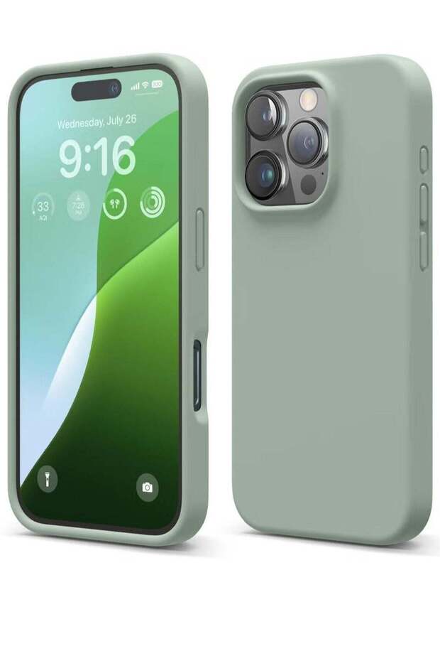 Calke Green iPhone 16 Pro Case – Slim Shockproof Full Body Protection with Soft Microfiber Lining, Scratch-Resistant
