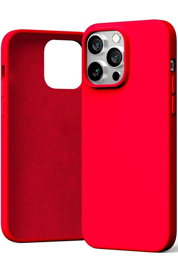 Liquid Silicone Case Compatible with iPhone 14 Pro Max (6.7 inch), Silky-Soft Touch Full Body Protection Shockproof Cover Case with Soft Microfiber Lining - Red