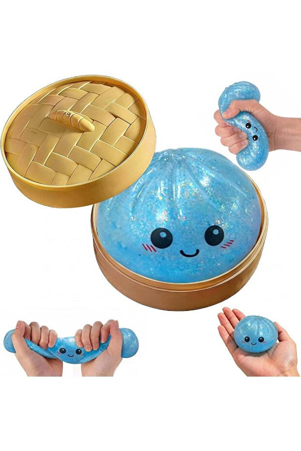 Glitter Dumpling Squishy, New Mystery Glitter Dumpling Squishies Box, Soft Squeeze Dough Ball for Stress Relief