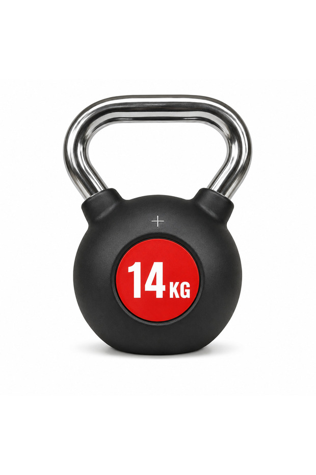14KG Rubber Coated Kettlebell with Chrome Handle | Premium Strength Training Weight for Functional Fitness, Home Gym, Cross Training & Full Body Workouts