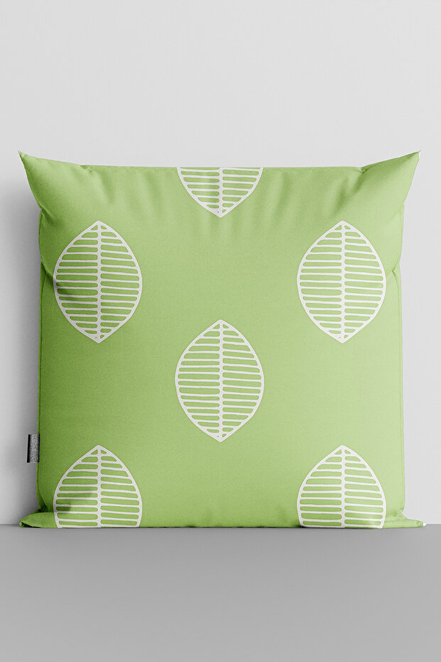 White Leaves Double Sided Digital Printed Throw Pillow Cover - 1538
