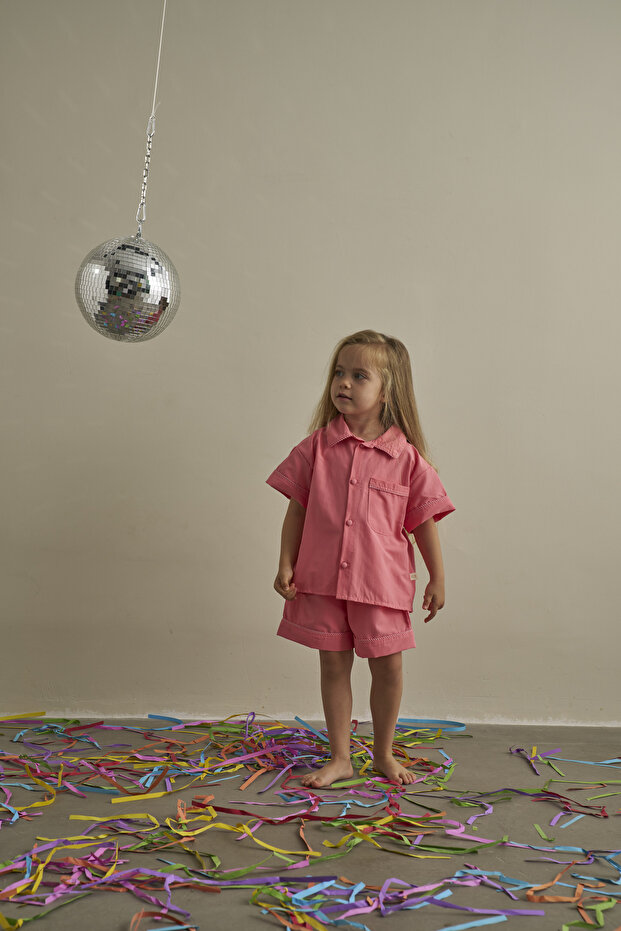 Candy Summer Ribbed Shirt Set