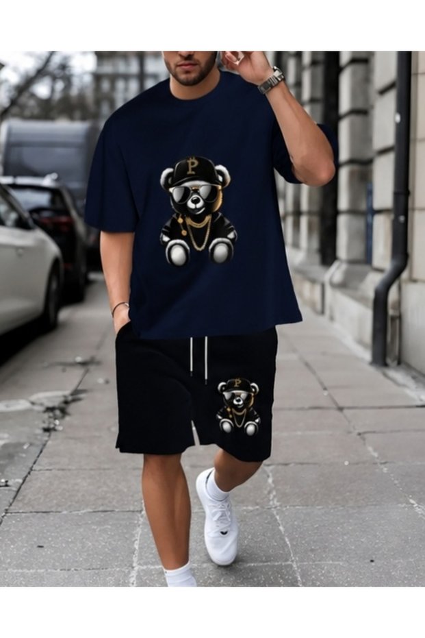 Unisex Oversize Shorts Set Short Sleeve T-Shirt Comfortable Fit Summer Casual Sports
