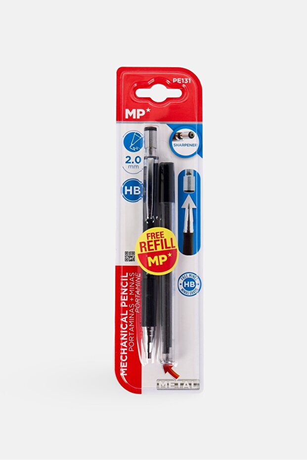 2 Pcs Mechanical Pencil And Refill 2,0mm, Red