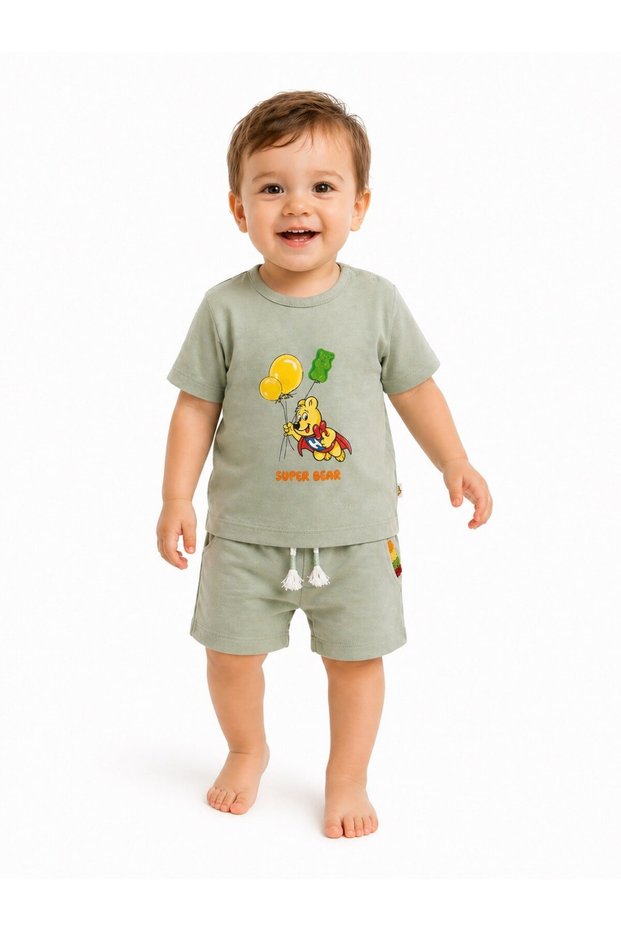 Baby T-Shirt Shorts Set Khaki Boys