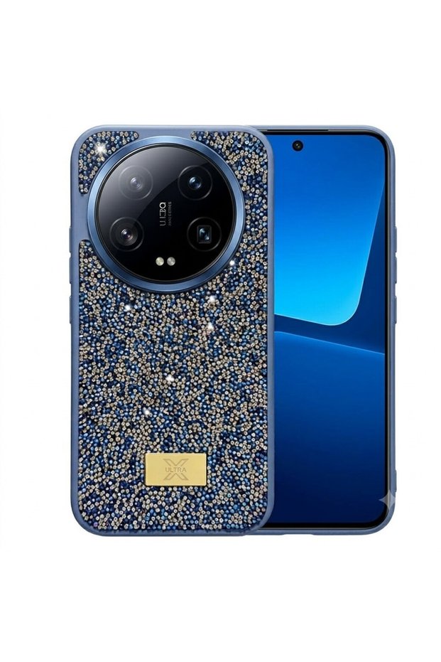 Xiaomi 14 Ultra Case with Silicone Edges and Shiny Lux Diamond Cover