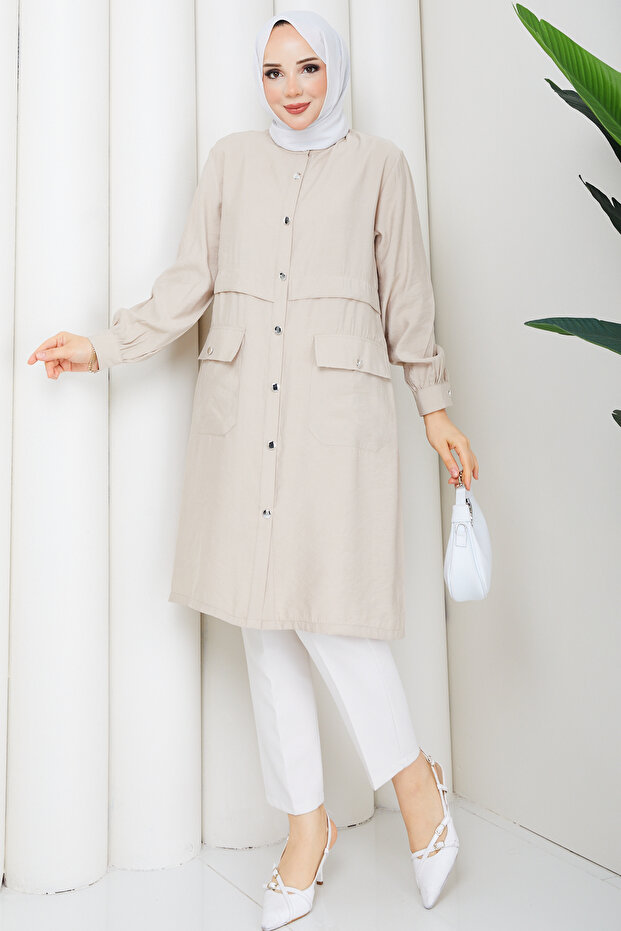 Women's Judge Collar Pocketed Button Closure Cap