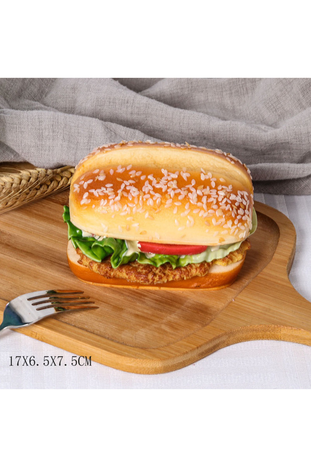 02 1PC Artificial Kitchen Hamburger Realistic Food Decoration Photography Food Simulation Cake Model