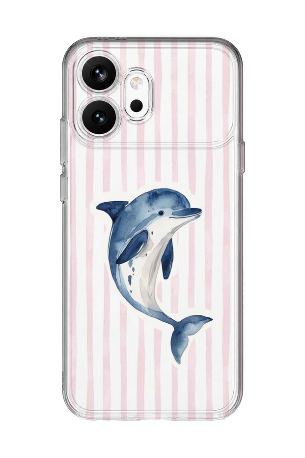 Honor 600 Compatible Pastel Dolphin Pattern Transparent Phone Case