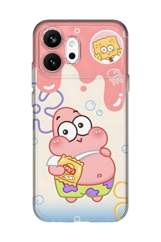 Honor 600 Compatible Patrick Star Patterned Transparent Phone Case