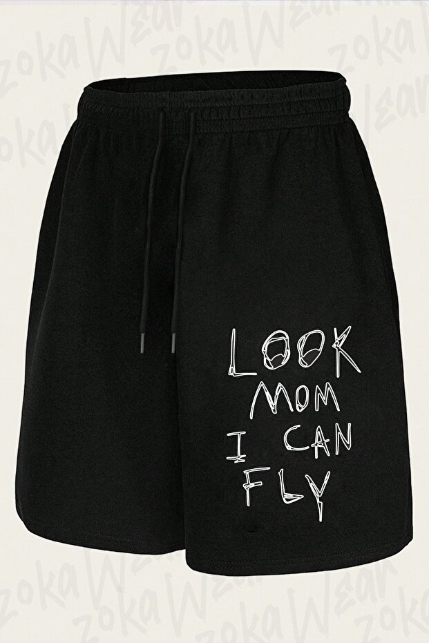 Unisex Look Mom Astroworld Design Printed Shorts