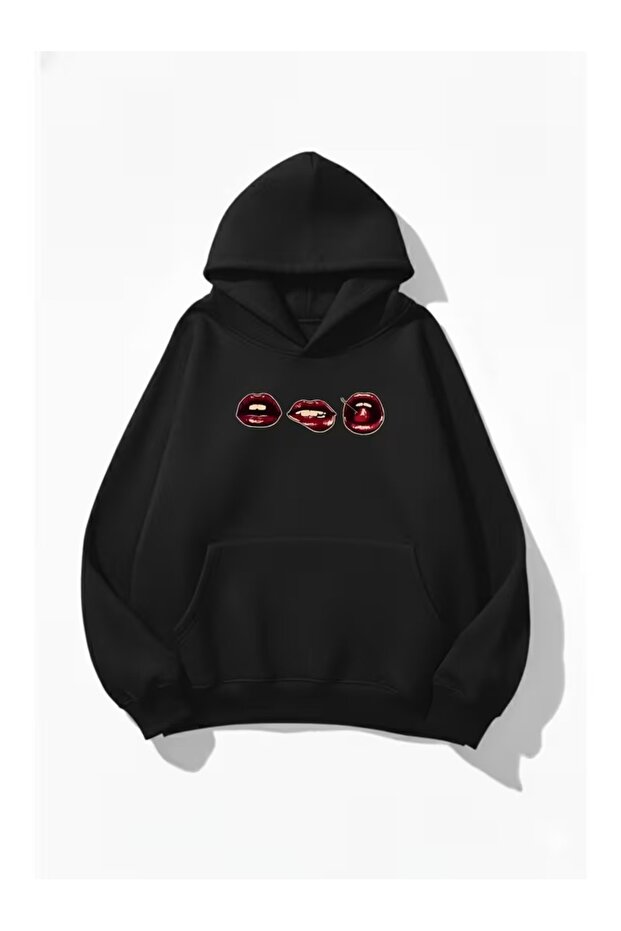 Women's Hooded Printed Relaxed Fit Sweatshirt