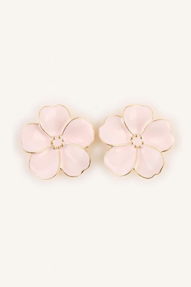 Women's Flower Shaped Pink Earrings H9950Axns