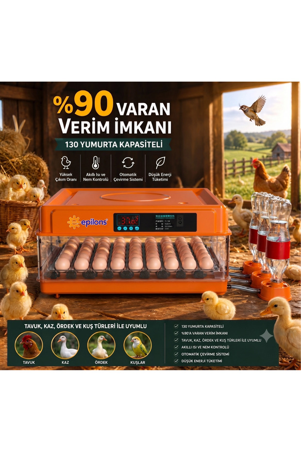 Full Waste Composting Machine with 130 Egg Capacity - Intelligent Temperature and Humidity Control, Adjustable Waste Water Drainage