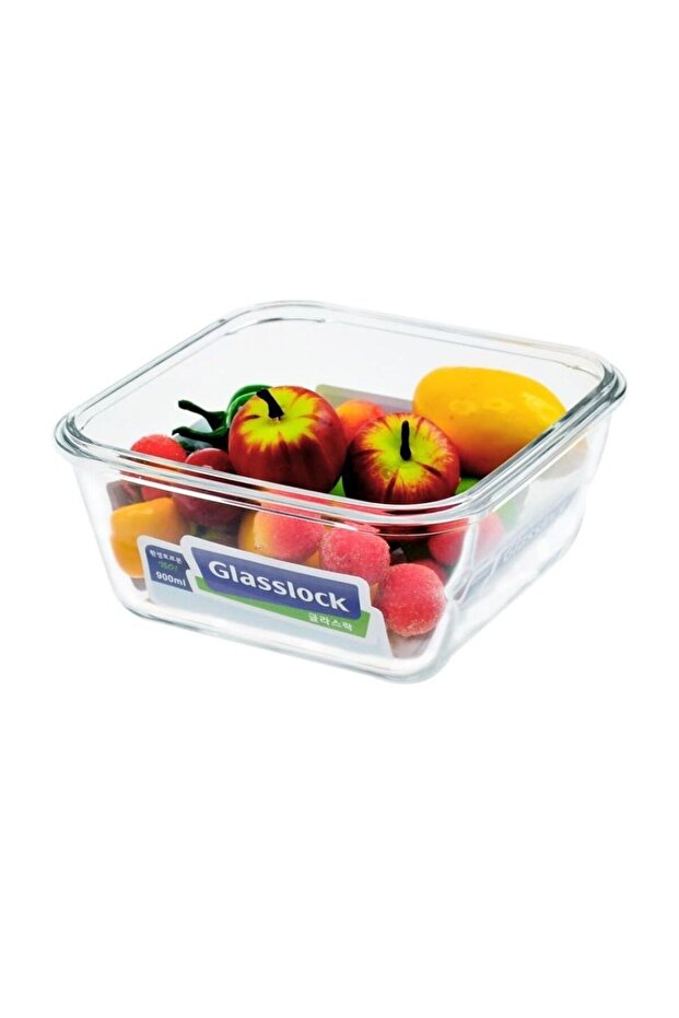 Glass Food Storage Container 900ml Square Airtight Storage Container BPA Free Microwave Freezer Safe Pink