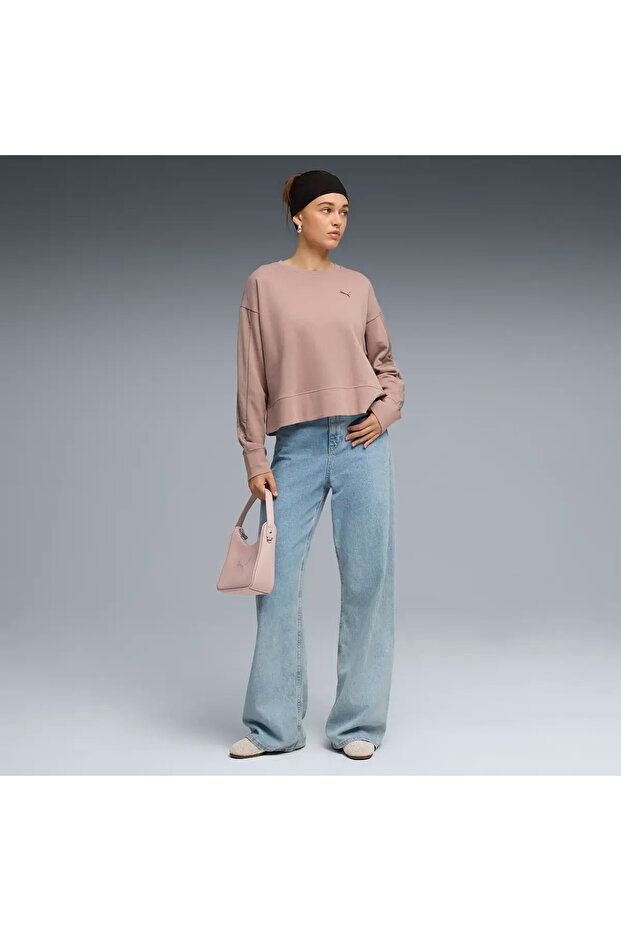 Her Relaxed Crew Pink Women's Sweatshirt - 2