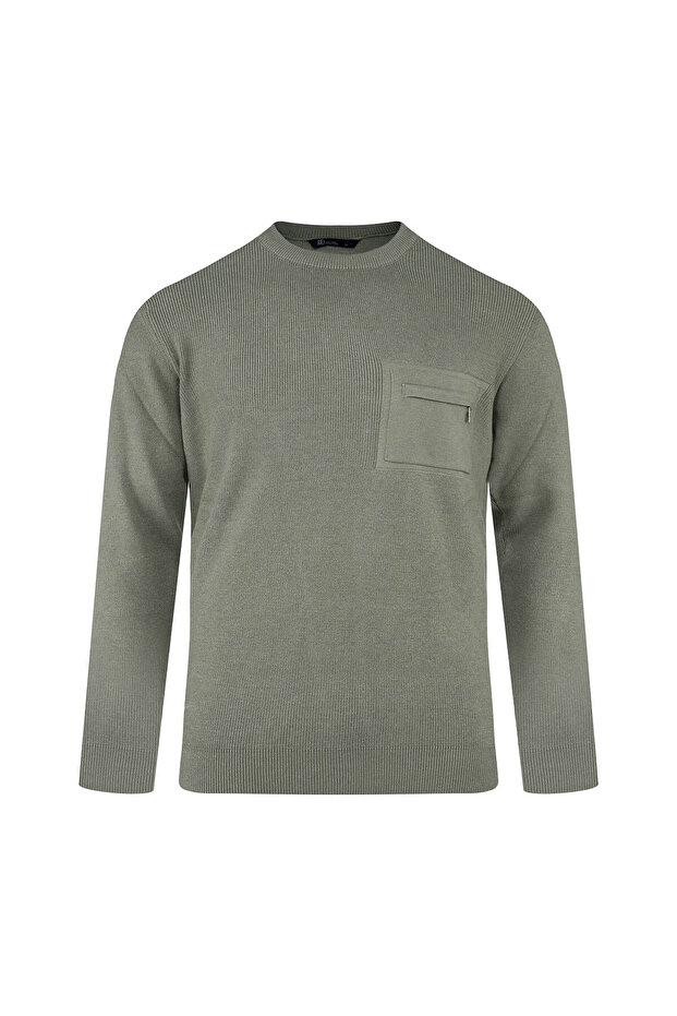 Green Regular Fit Crew Neck Sweatshirt