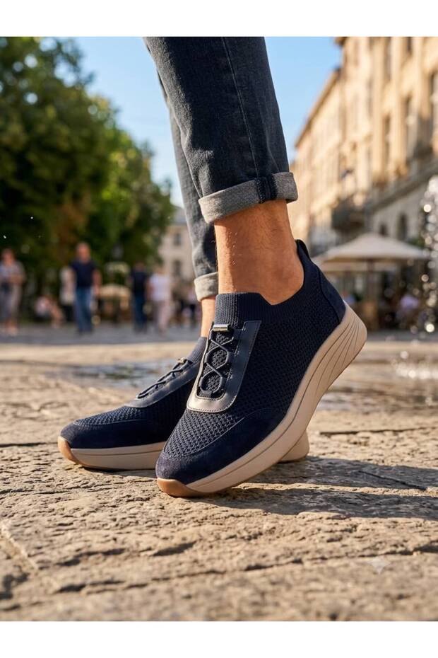 156K Men's Genuine Leather Mesh Casual Shoes