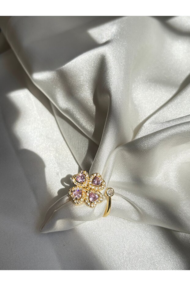 Pink Heart Detailed Stress Ring