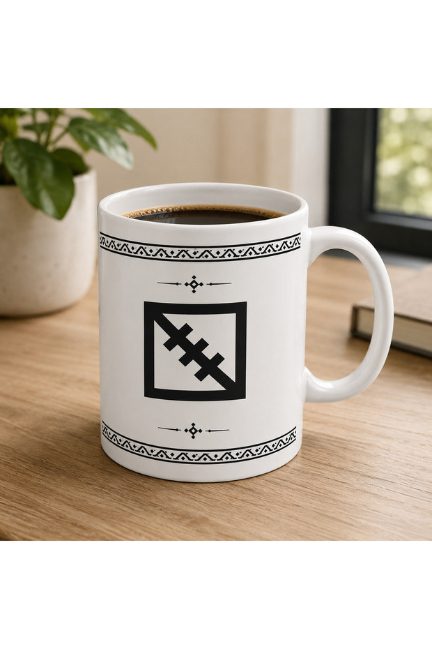 Anatolian Turkish Motifs Series, with Storage Box; Double-Sided Sublimation Printed Coffee Cup, Gift Mug
