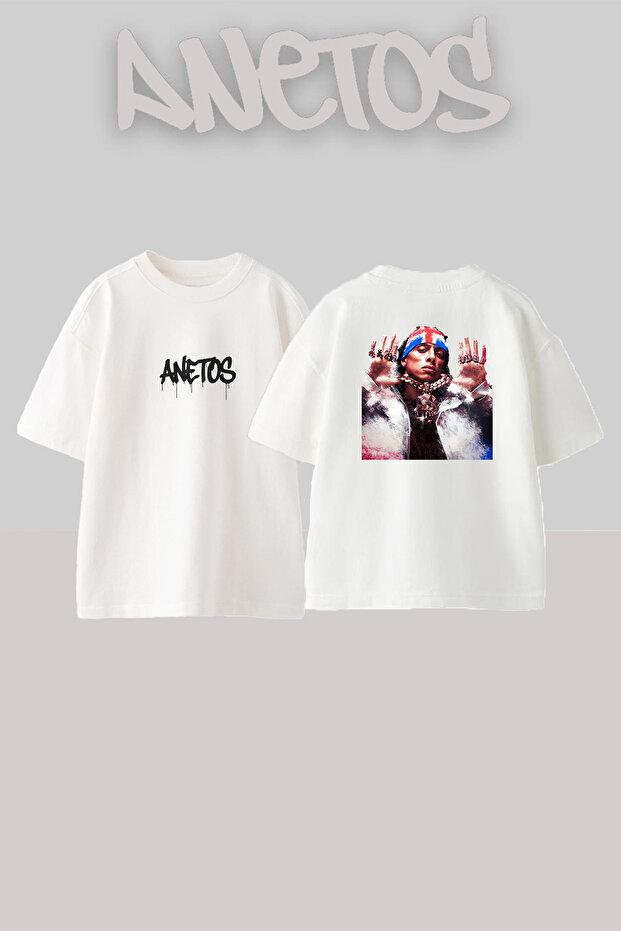 Grant Rush Design Printed Unisex Oversize White Tshirt