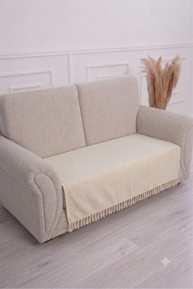 Linen Tufted 2-Seater Sofa Cover Bohemian Decorative Sofa Bed Cover Living Room Cover That Covers the Seating Area