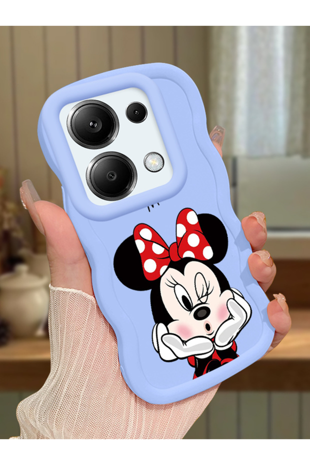 Redmi Note 13 Pro 4g Compatible Case Camera Protector Blue Silicone Couple Phone Case Cute Pattern