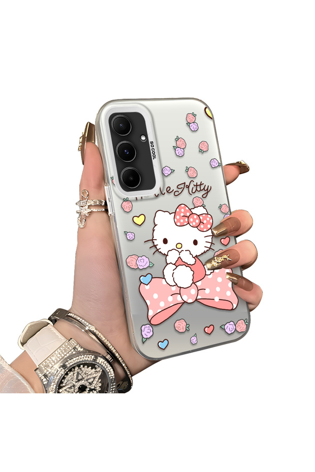Samsung Galaxy A55 Compatible Hard Acrylic Back Silicone Edge Lens Protection Case
