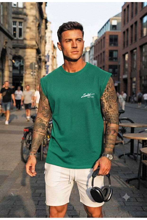 Limited Edition Printed Men's Zero Sleeve T-Shirt (100% Combed Cotton)