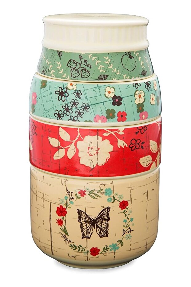 Live Simply Floral Mason Jar Measuring Cups, Multicolor